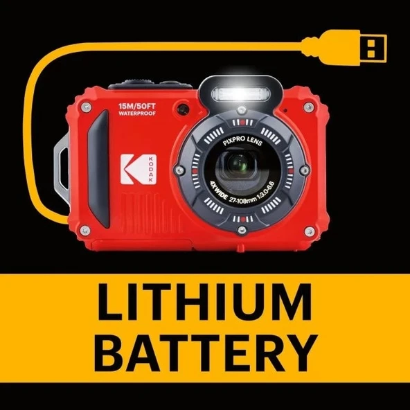 KODAK PIXPRO WPZ2 Su Geçirmez WiFi Dijital Fotoğraf Makinesi - 6