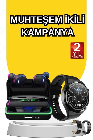 Yeni Nesil Akıllı Saat Ve Bluetooth Kulaklık Titreşim Bildirimleri Uyku Takibi - Resim 2