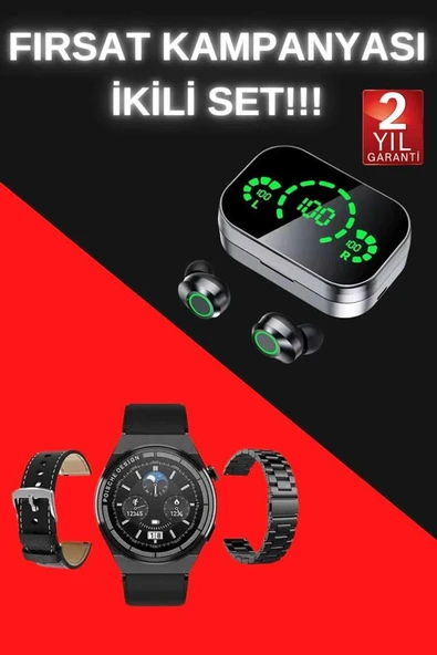 TWS Bluetooth Kulaklık ve Akıllı Saat Uyku Takibi Nabız Ölçer Uzun Pil Ömrü - Resim 2