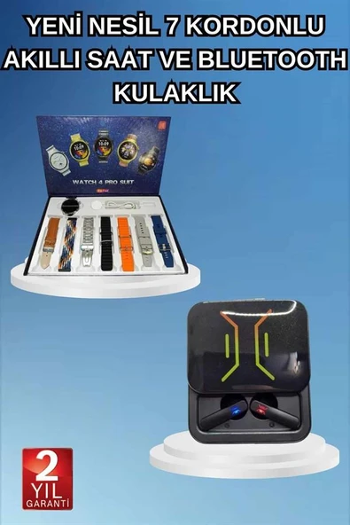 2025 Model Kablosuz Kulaklık ve Yeni Nesil Akıllı Saat Metal Kayış Plastik Kayış - Resim 2