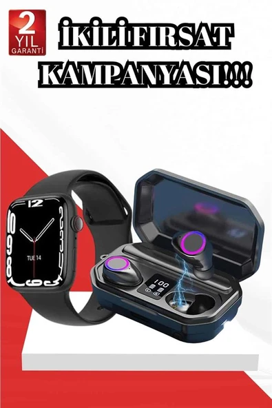 2025 Model Akıllı Saat ve Bluetooth Kulaklık 5.0 Bluetooth Bağlantılı Dokunmatik Ekran - Resim 2