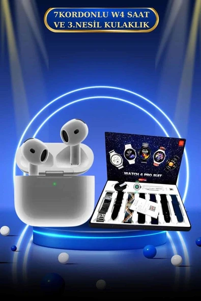 3.Nesil TWS Bluetooth Kulaklık Bluetooth Bağlantılı Akıllı Saat Amoled Ekran Plastik Hasır Kordon - Resim 5