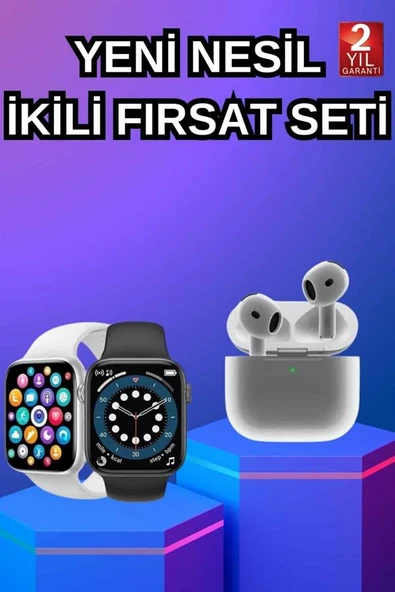 3.Nesil TWS Bluetooth Kulaklık ve Dokunmatik Ekran Akıllı Saat Sesli Görüşme - 2