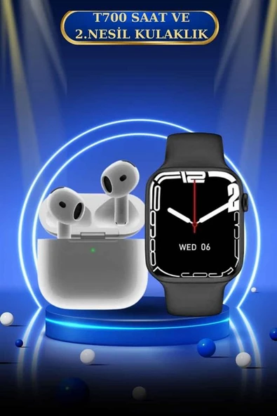 3.Nesil TWS Bluetooth Kulaklık ve Dokunmatik Ekran Akıllı Saat Sesli Görüşme