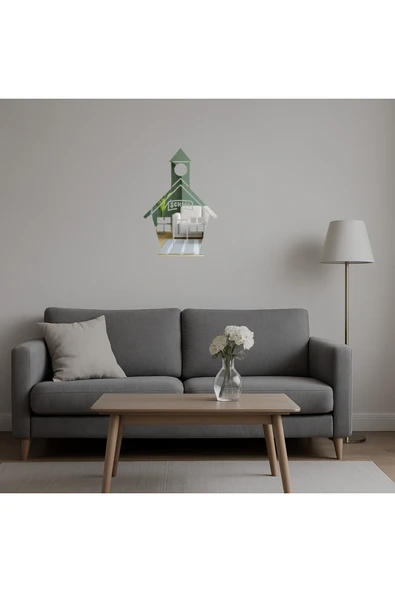 Akman Klasik Okul Binası Dekoratif Aynalı Tablo 21,6 cm x 31,3 cm - ACL6209664-1802 - 5