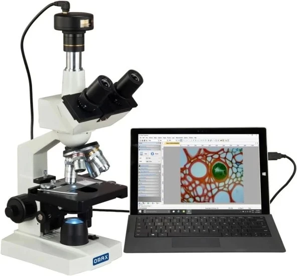 OMAX - 40X-2000X Laboratuvar Trinoküler Biyolojik Bileşik LED Mikroskop ürün görseli