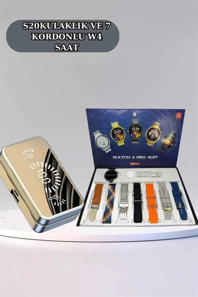 Powerbank Aynalı Bluetooth Kulaklık Ve Akıllı Saat Seti ANC Özelliği Dokunamatik - Resim 5