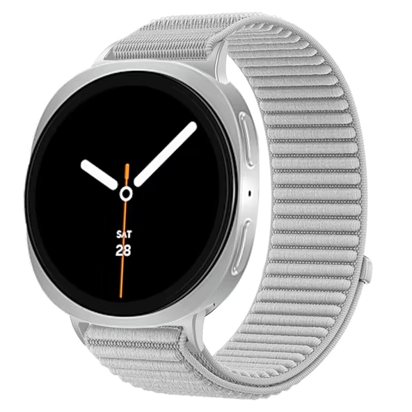 Samsung Galaxy Watch 8 44mm 40mm 47mm İle Uyumlu Naylon Spor Loop Kordon Ayarlanabilir Rahat ve Dayanıklı  Gri ürün görseli