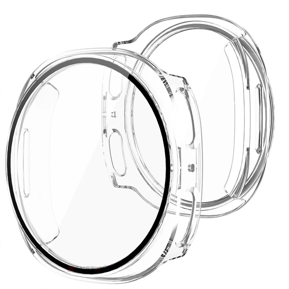 Samsung Galaxy Watch 8 40mm Uyumlu Kılıf Sert PC Kasa ve Ekran Koruyucu Kılıf  Şeffaf - Resim 2