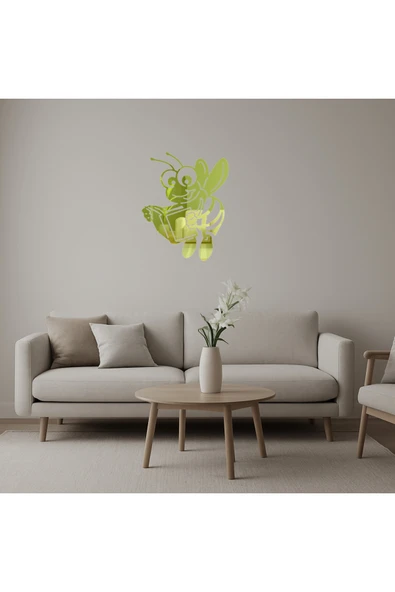 Akman Mutlu Arı ve Kitap Tasarımlı Dekoratif Altın Aynalı Tablo 25 cm x 31,4 cm - ACL6209520-4610 - 1