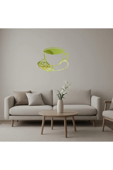 Akman Çay ve Kurabiye Tasarımlı Dekoratif Altın Aynalı Tablo 31,4 cm x 24,3 cm - ACL6206415-5838