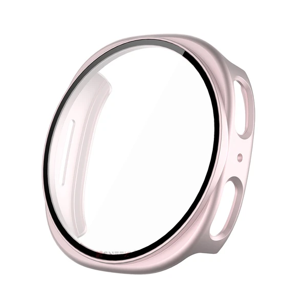 Samsung Galaxy Watch 8 40mm Uyumlu Kılıf Sert PC Kasa ve Ekran Koruyucu Kılıf  Rose Gold - Resim 3