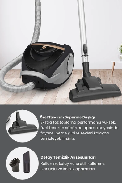 GOLDMASTER SPEEDFORCE GM-7522 ELEKTRİKLİ SÜPÜRGE - Resim 3