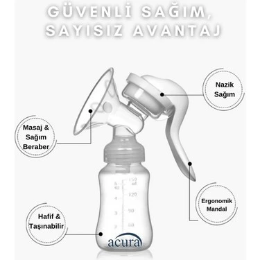 Acura AC-3000 Masaj ve Biberon Özellikli Manuel Göğüs Pompası - 2