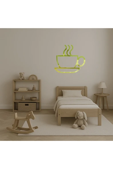 Akman Çay veya Kahve Fincanı Dekoratif Duvar Altın Aynalı Tablosu 31,4 cm x 28,5 cm - ACL6204456-3690 - 4