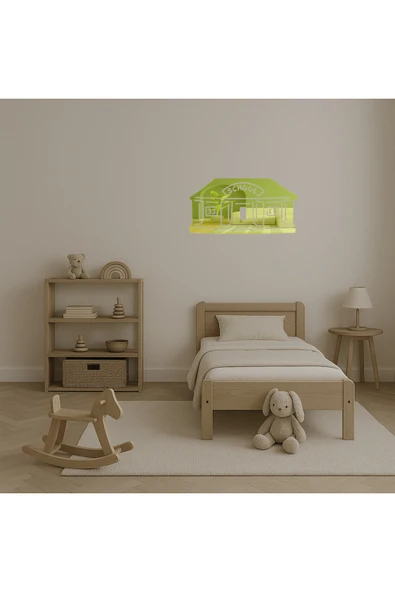 Akman Okul Binası Temalı Dekoratif Altın Aynalı Tablo 47 cm x 24,1 cm - ACL6204782-9976 - 4