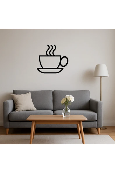 Akman Çay veya Kahve Fincanı MDF Dekoratif Duvar Tablosu 47,1 cm x 42,7 cm - ACL6206600-4130 - 4