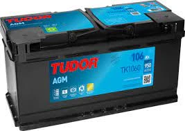 Aku Aku 12v 106 Ah  950a Start Stop Agm L06 (392x175x190) - Tudor Tk1060 - Resim 1