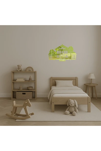 Akman Modern Okul Binası Dekoratif Altın Aynalı Tablo 47,5 cm x 29 cm - ACL6203218-2491 - 4