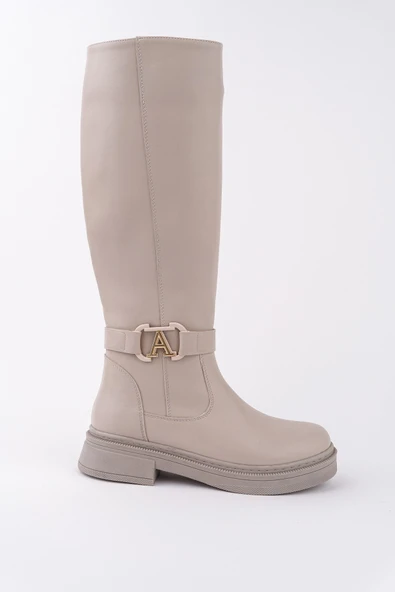 Muggo AVENTRA Kemer ve Toka Detaylı Fermuarlı Kadın Çizme - 9
