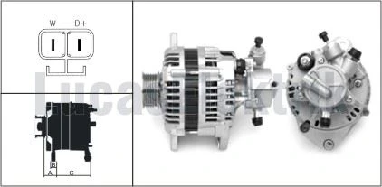 Opel Alternator 12v 100a V,p, İsuzu Combo Meriva Corsa C Astra G 1,7cdti / Dti - Lucas Lea0232 - Resim 1