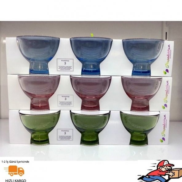 Paşabahçe 3 Adet Pembe Dondurmalık Kase 42103 - 2