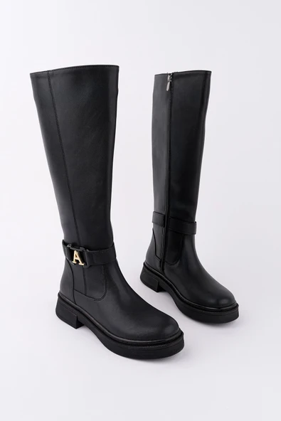 Muggo AVENTRA Kemer ve Toka Detaylı Fermuarlı Kadın Çizme - 2