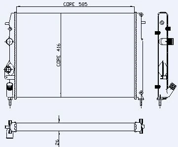 Renault Motor Radyatoru Megane Scenic 2,0 16v Klimalı 1 Sira Alb Sistem) / (585x416x23,5) - Kale 0520211ab - Resim 1