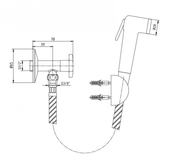 Eca Spiralli Klozet Taharet Musluğu 102111084 - Resim 2