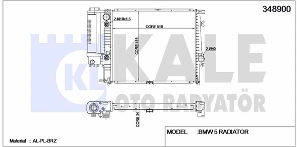 MOTOR SU RADYATORU OTM/SANZ (KLIMALI) BMW M20 M50 E34 - KALE 348900 - 1