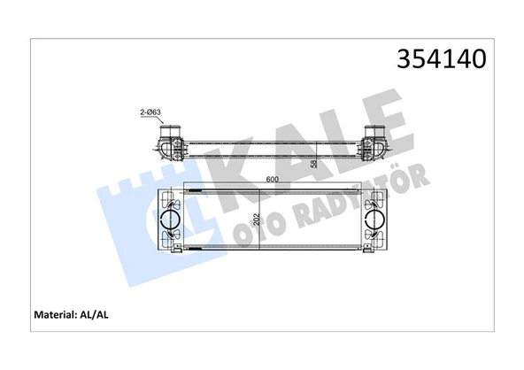 Ford Turbo İntercooler Radyatoru Ford Transıt 2.2 135 / 140ps 11> 3.2 200ps Tdci 06=> - Kale 354140 ürün görseli