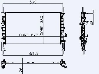 Ford Motor Su Radyatoru Transıt 2.2-2.4tdci Klimasız 06>14 - Kale 0222291ab ürün görseli