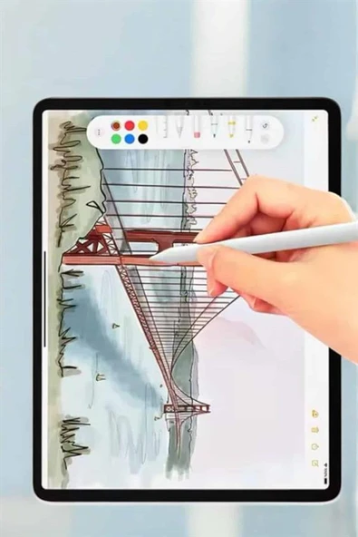 Tablet Kalemi iOS Android Windows Uyumlu Yedek Uçlu Universal Çizim Kalemi - 4