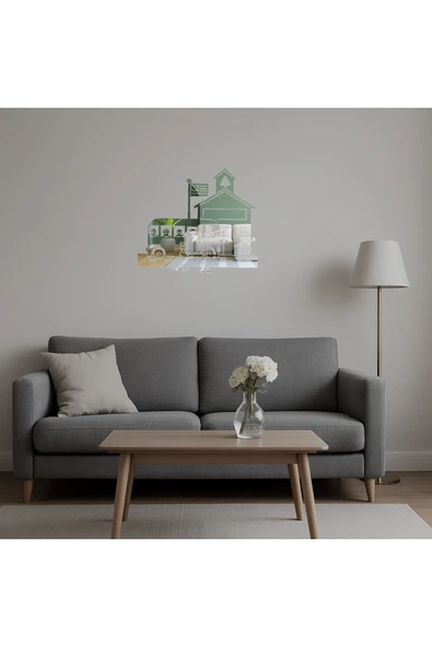 Akman Okul Otobüsü ve Öğrenciler Dekoratif Duvar Aynalı Tablosu 47,5 cm x 41,8 cm - ACL6208017-7920 - 5