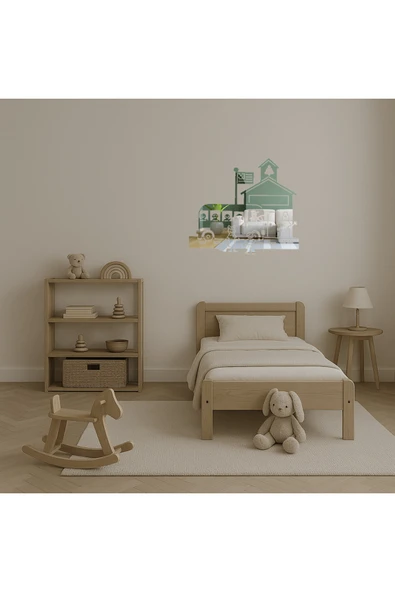 Akman Okul Otobüsü ve Öğrenciler Dekoratif Duvar Aynalı Tablosu 47,5 cm x 41,8 cm - ACL6208017-7920 - 4