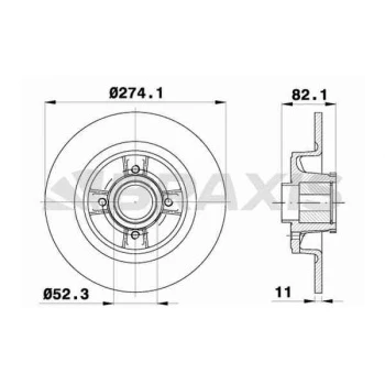 Renault Arka Fren Disk Aynası(dıskı) Renault Megane I Scenic II 1.4 / 1.6 / 1.8 / 1.9 / 2.0 Abslı Rulmanlı - Braxıs Ad0087 ürün görseli