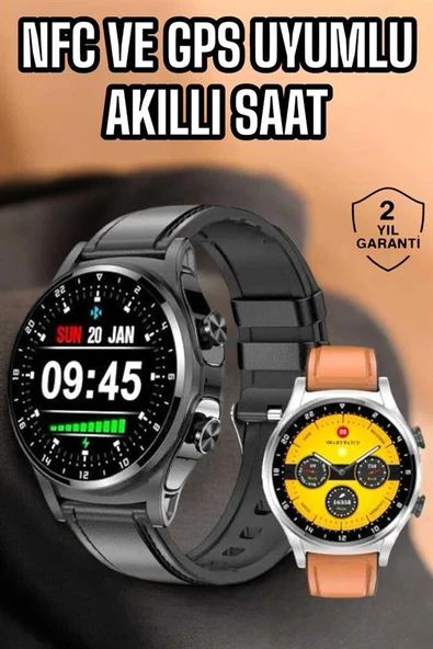 Akıllı Saat Titreşimli Pusula Nabız ve Tansiyon Ölçer NFC Uyumlu - 2
