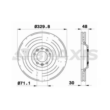 Psa On Fren Disk Aynası P407 P607 Ym 2.2 16v 3.0 Sw 04>c5 III C6 3.0 V6 2.2 Hdi 05> - Braxıs Ad0400 ürün görseli