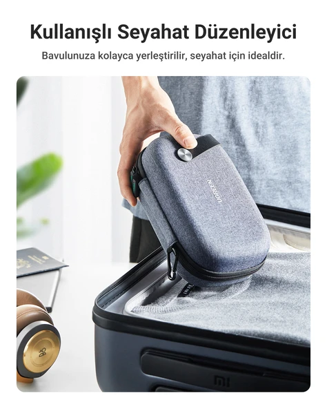 UGREEN Çok Bölmeli Elektronik Aksesuarlar Düzenleyici Su Geçirmez Dayanıklı Seyahat Çantası, 50903 - 5