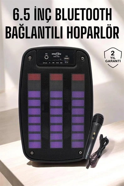Bluetooth Hoparlör RGB Işıklı USB SD Kart Girişli Taşınabilir - 2