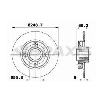 Psa Arka Fren Disk Aynası Sensor Halkası İle C4 C3 Picasso Ds3 C3 III P207 P307 P208 P2008 1.4 16v / 1.6 - Braxıs Ae0055 ürün görseli