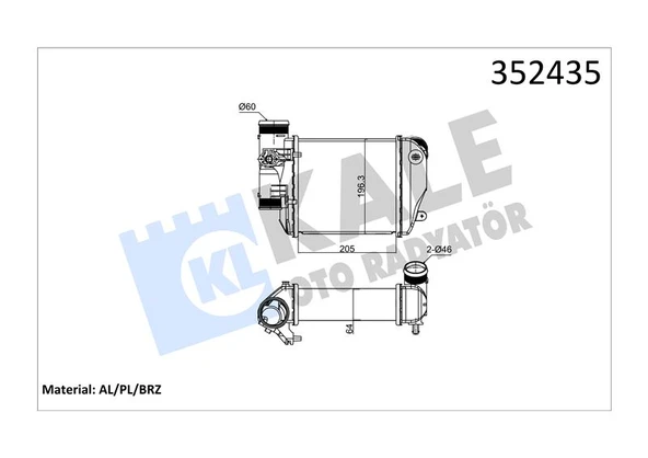 Vag Turbo Radyatoru Sol Audı A6 2,7 / 3,0tdi 05>11 - Kale 352435 ürün görseli