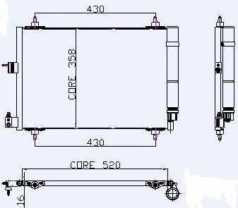 KLIMA RADYATORU (KONDANSER) PARTNER II BERLINGO II XSARA II XSARA PICASSO DW8 / DW8B (1.9DIZEL) 02> - KALE 040ABC020 - 1