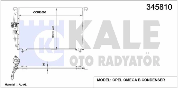 Opel Klima Radyatoru Omega B - Kale 345810 - Resim 1