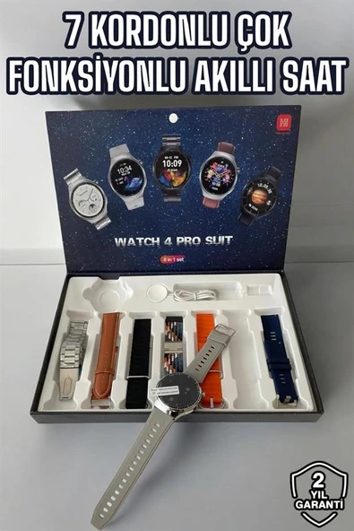 Akıllı Saat 7 Kordonlu Yeni Nesil Arama Cevaplayan Çok Fonksiyonlu - 2