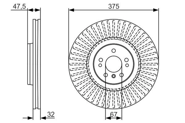Mercedes Fren Diski On X164 06>12 W164 07>11 W251 07>14 - Bosch 0986479a26 - Resim 1
