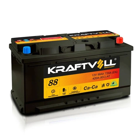 Aku Aku 12v 88 Ah L5 (353×175×190) Tam Kapalı - Kraftvoll 18010018 - Resim 1