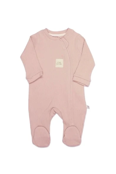 Style Natural Fermuarlı Bebe Tulum 15115 Pembe ürün görseli