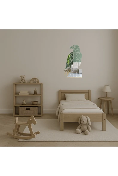 Akman Ağaç Kütüğünde Amerikan Kartalı Dekoratif Aynalı Tablo 54 cm x 94,8 cm - ACL6205549-5550 - 4