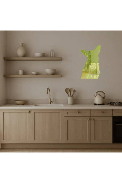 Akman Sevimli Köpek Dekoratif Altın Aynalı Tablo 55 cm x 94,8 cm - ACL6202521-2367 - 3